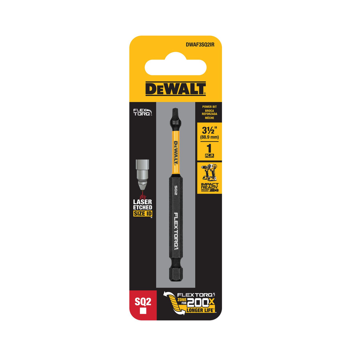 DeWalt SQ2 FLEXTORQ Screwdriver Bit 89mm 1 (Pack)