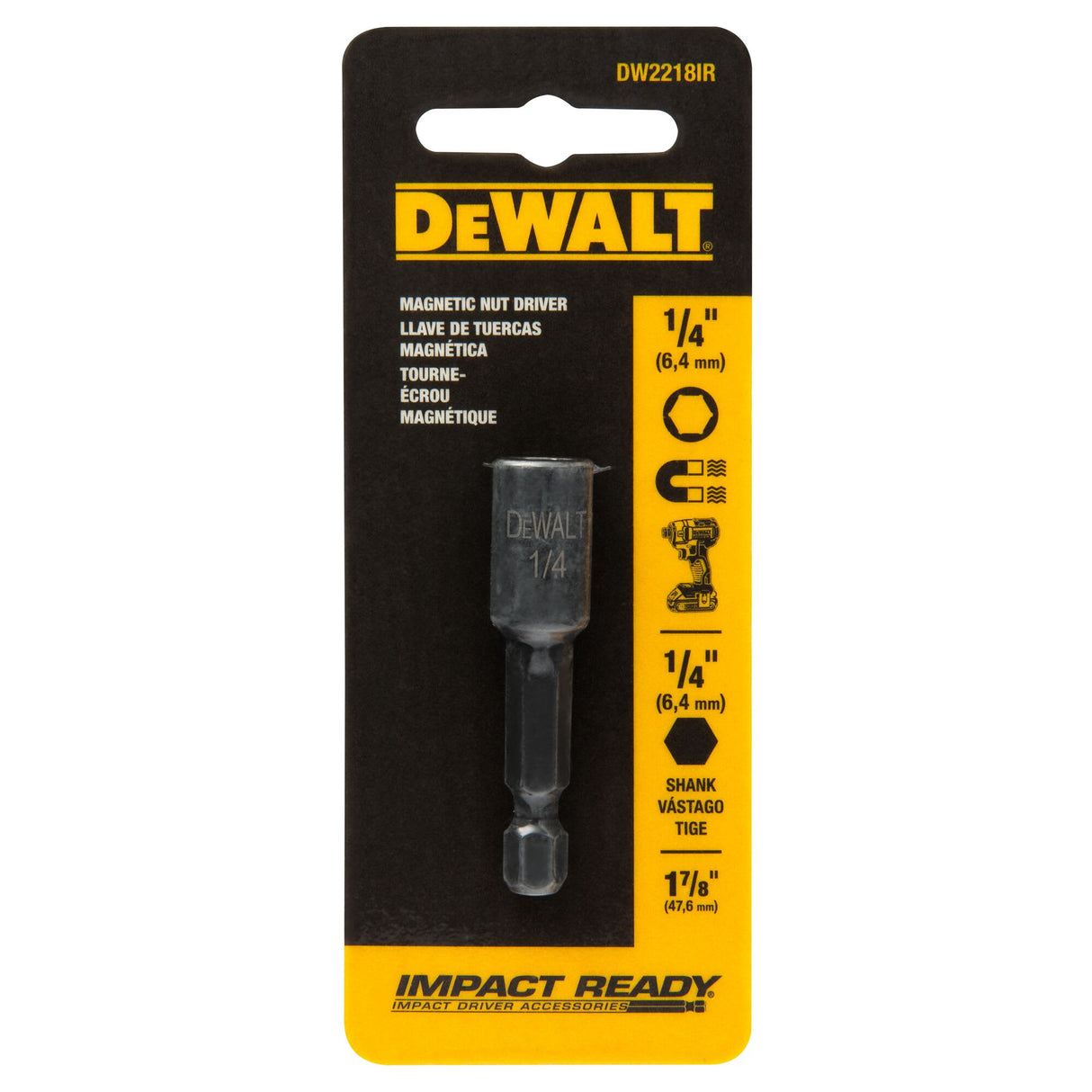DeWalt Mag Impact Ready Nut Driver 1/4 X 17/8