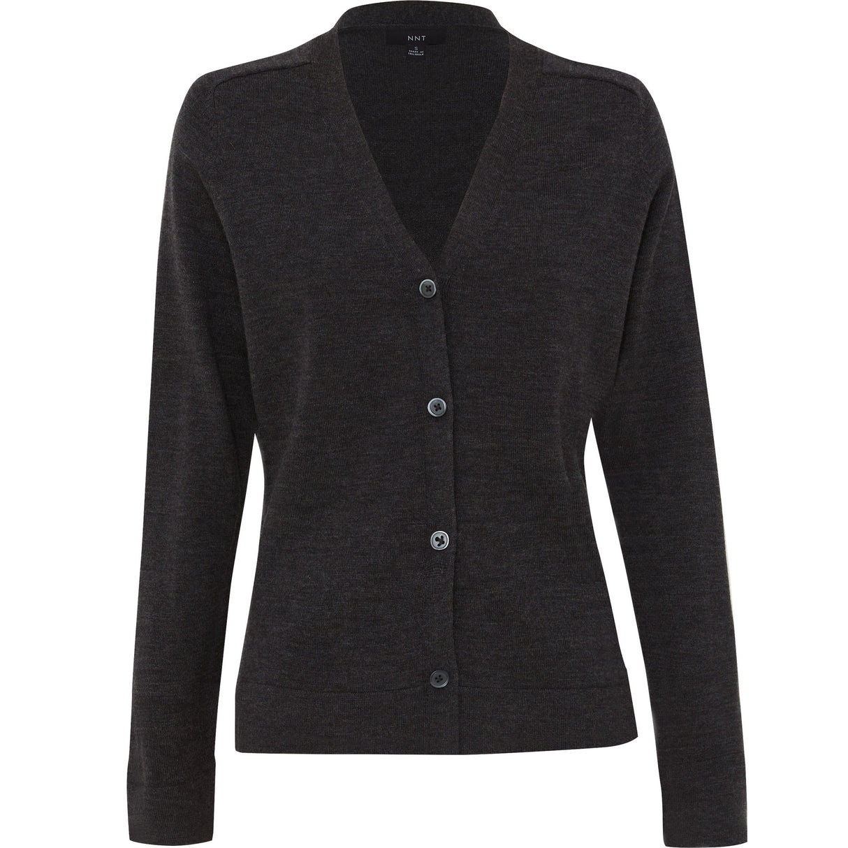 NNT Merino Wool V-Neck Cardigan CAT518 - Charcoal (Size: 4XL)
