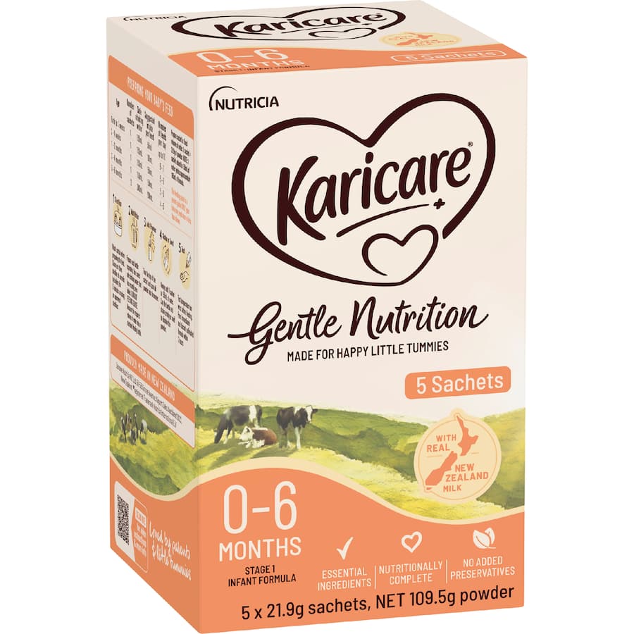 Karicare Stage 1 Baby Infant Formula From Birth To 6 Months Sachets 5x21.9g