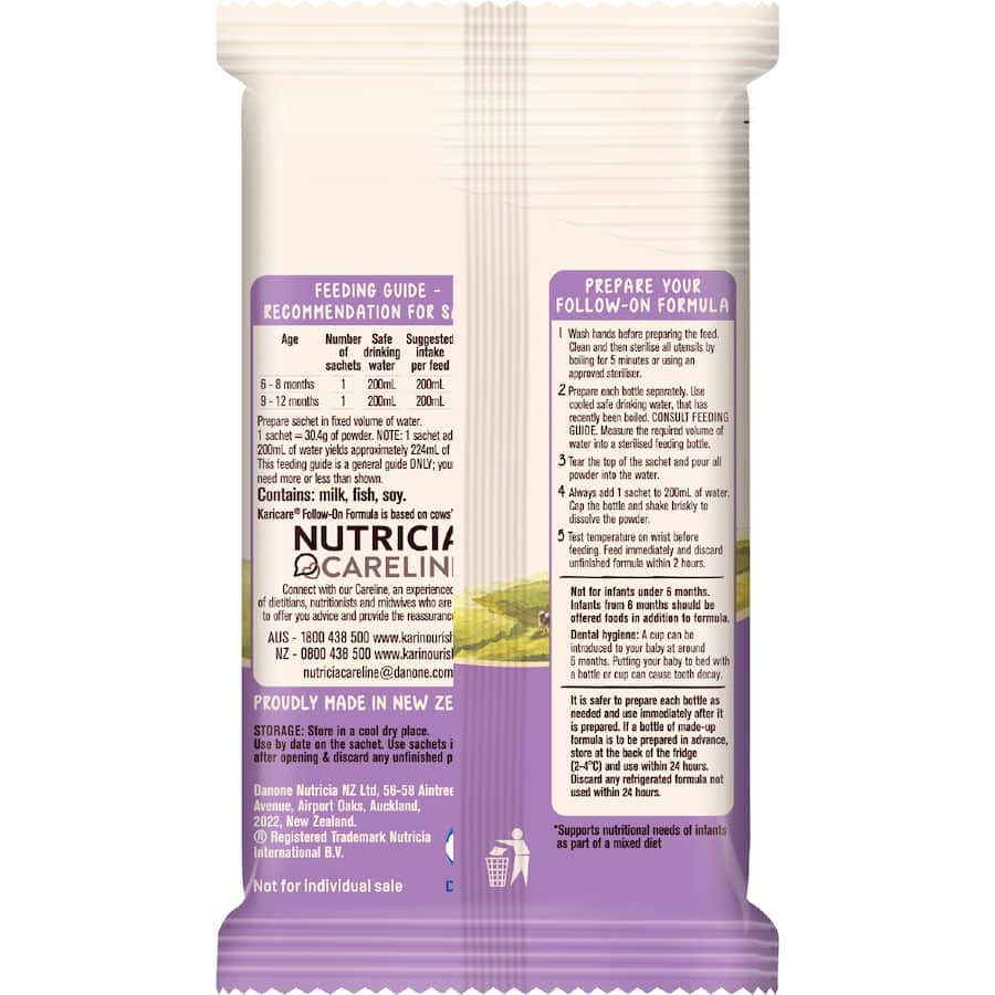 Karicare Stage 2 Follow-on Formula From 6-12 Months Sachets 4x30.4g
