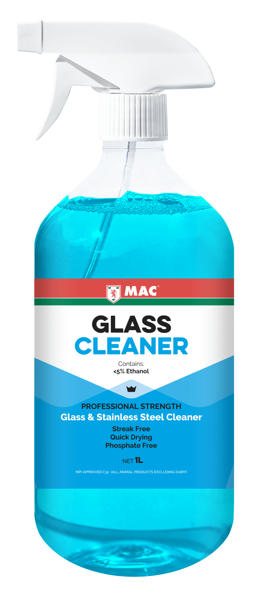 MAC Glass & Stainless Steel Cleaner 1L (Each)