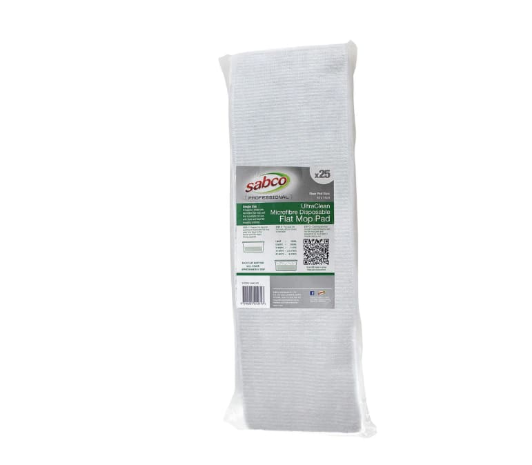 Sabco Disposable Flat Mop Pads 25pk (Carton of 6 Packs)