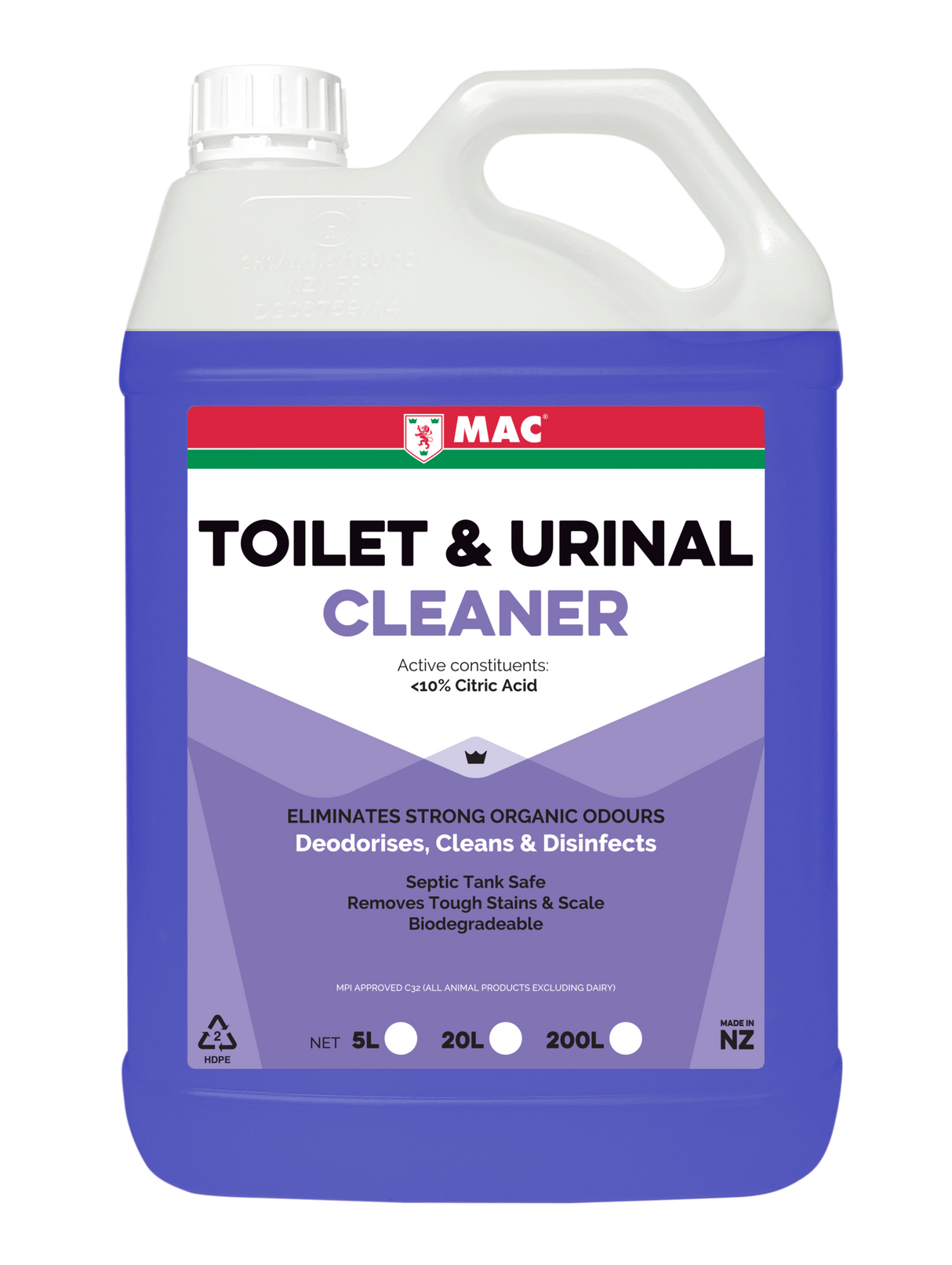MAC Toilet & Urinal Cleaner 5L (Each)