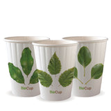 BioPak 90mm Leaf Double Wall Hot BioCup 12oz/390ml 40 (Pack)
