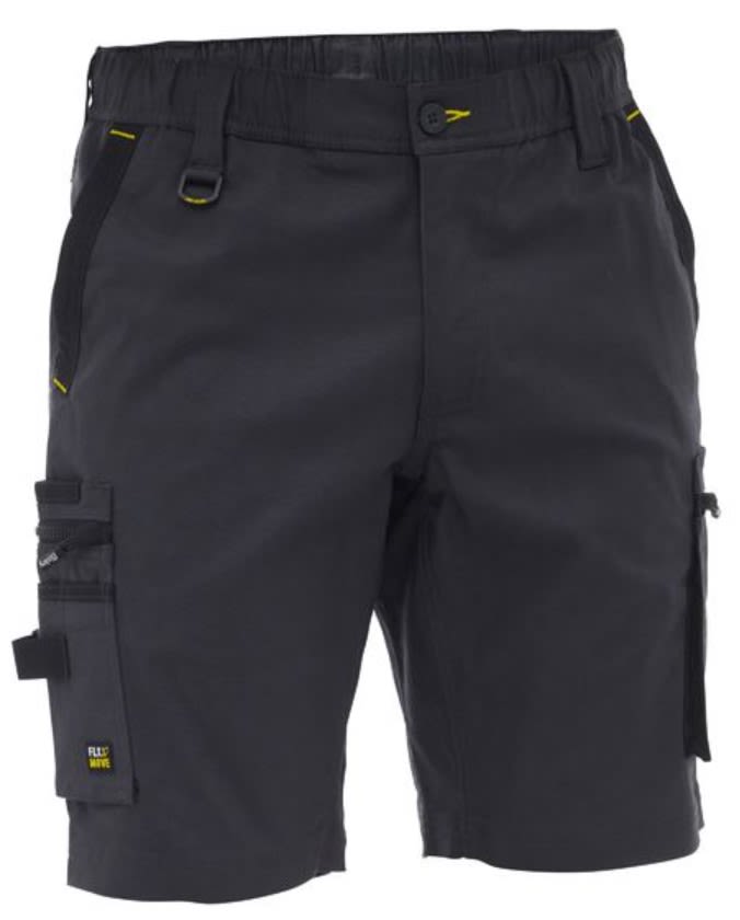 Bisley, FLX & Move Elastic Waist Short, BSHC1338 - Charcoal (Size: 87)