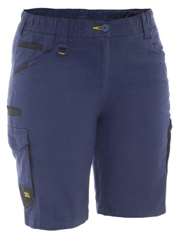 Bisley, FLX & Move Women's Elastic Waist Short - Navy (Size: 10)