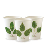 BioPak 80mm Leaf Single Wall Hot BioCup 8oz/280ml 50 (Pack)