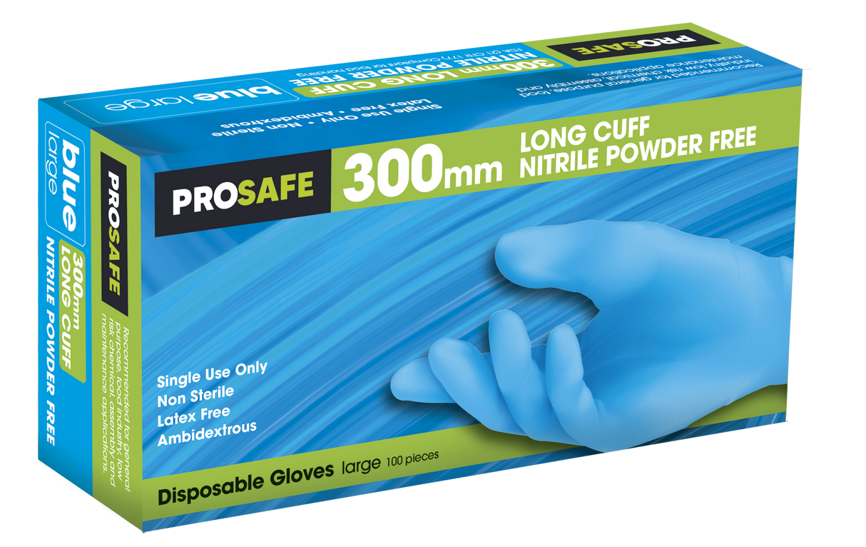 Prosafe Long Cuff Nitrile Glove 100 (Pack) - Standard - L