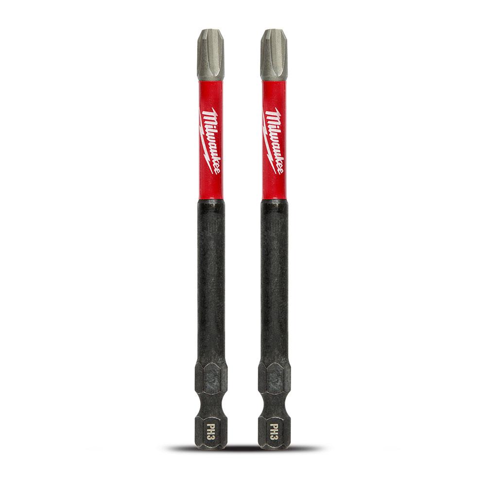 SHOCKWAVE Phillips #3 Power Bit 89mm (3-1/2") 2 (Pack)