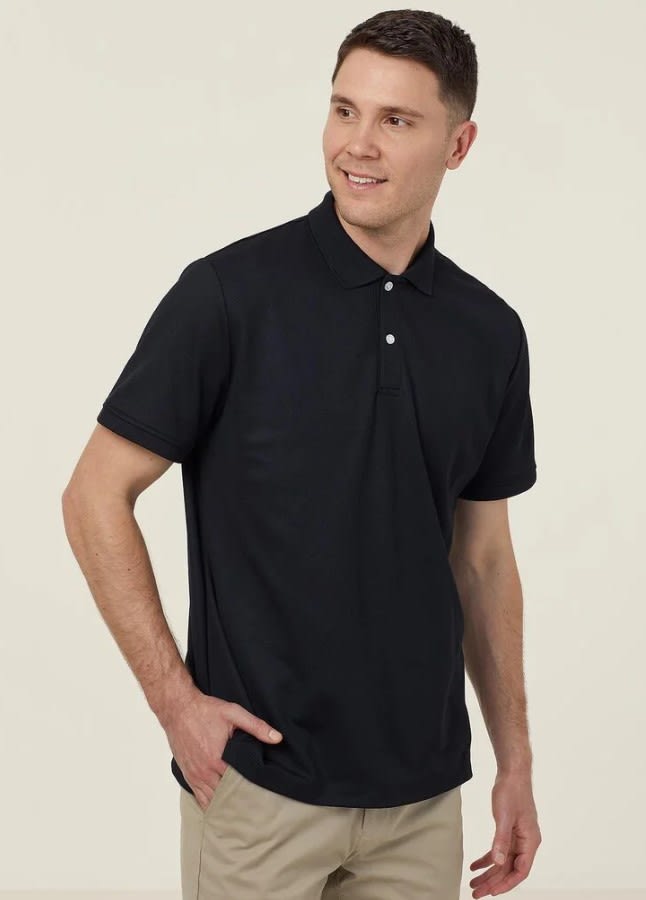 NNT, Men's Anti-bacterial Polyface Polo, CATJ2M - Black - M