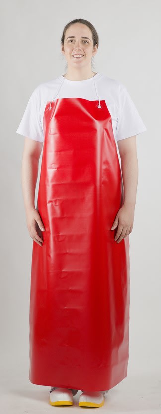 PVC Heavy Duty Apron without Hooks and Ties 900x1350mm 5pk - Red