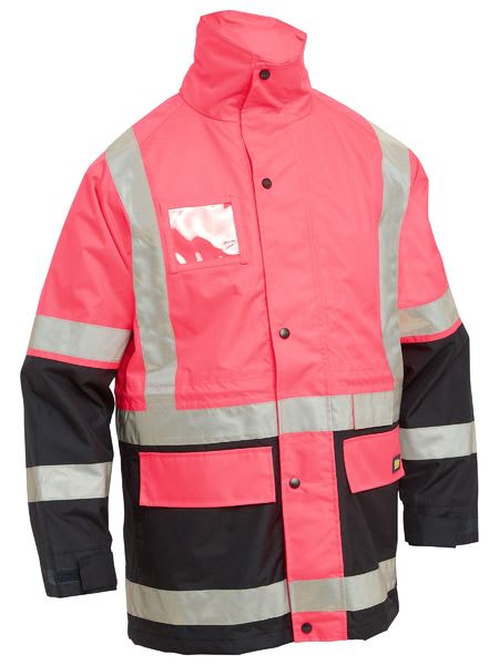 Bisley, 5-IN-1 Rain Jacket, BK6975 - PINK/NAVY (Size: 6XL)
