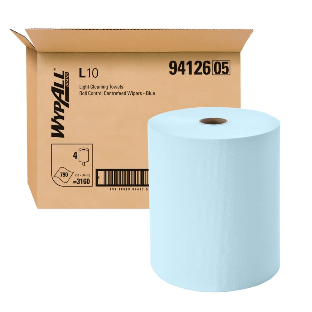 Wypall L10 94126 Centrefeed Roll Wipers Blue (Carton of 4 Rolls)