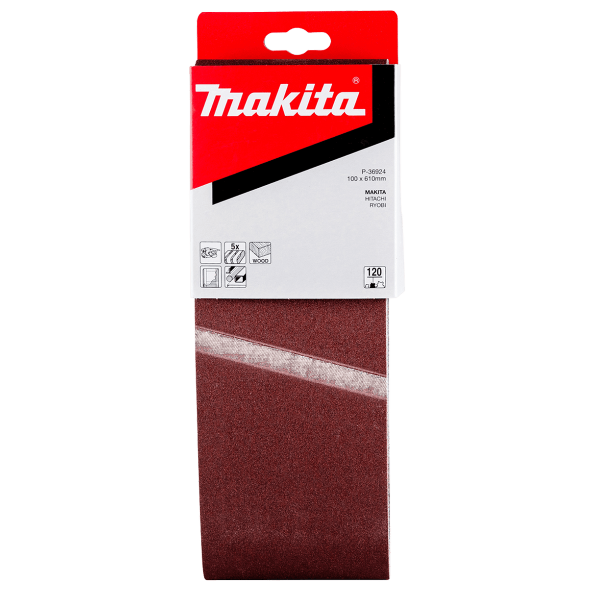 Makita Sanding Belt 120G 100 x 610mm Pack of 5