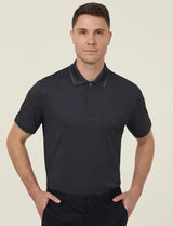 NNT Textured Cotton Poly Short Sleeve Polo CATJA4 - Blue/Navy (Size: XL)