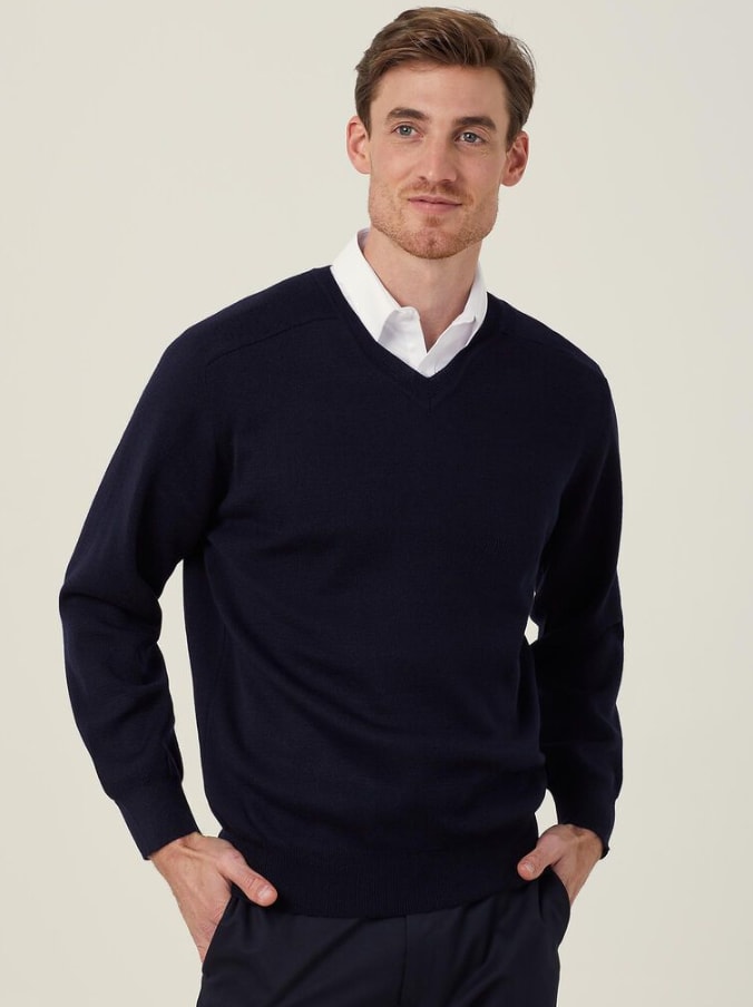 NNT, Men's Wool Rich Sweater, CATE28 - Navy - 3XL