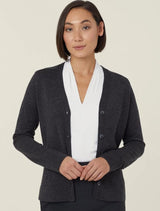 NNT Merino Wool V-Neck Cardigan CAT518 - Charcoal (Size: XXS)