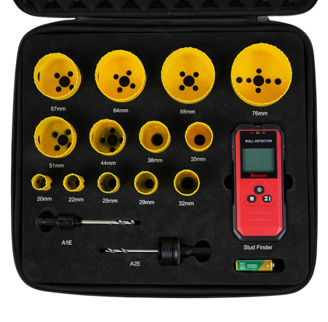 Starrett Deep Cut Holesaw Kit EVA With Stud Finder