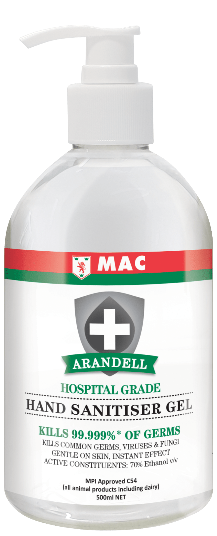 Arandell Hand Sanitiser Gel 500ml - MAC