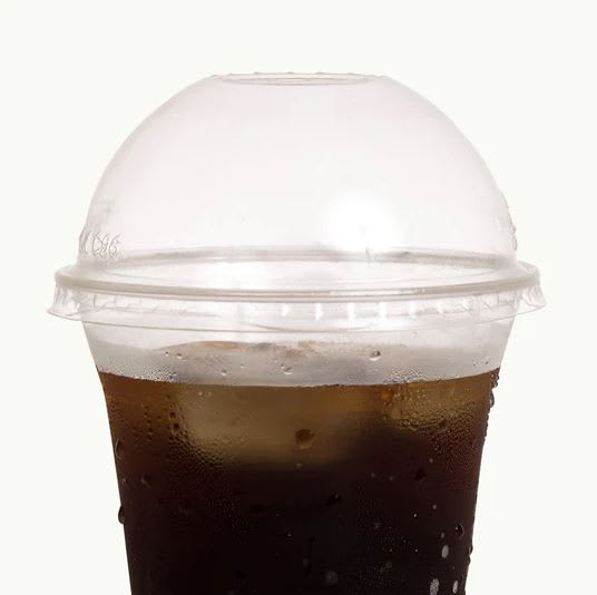 Ecoware Clear PLA Dome Lid with X Hole 76mm 50 (Pack)