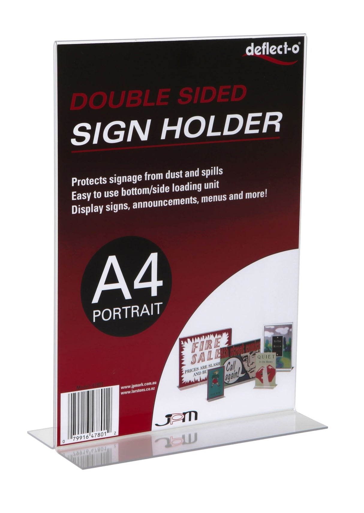 Deflecto Upright Sign Holder Double-Sided Portrait A4 (Each)