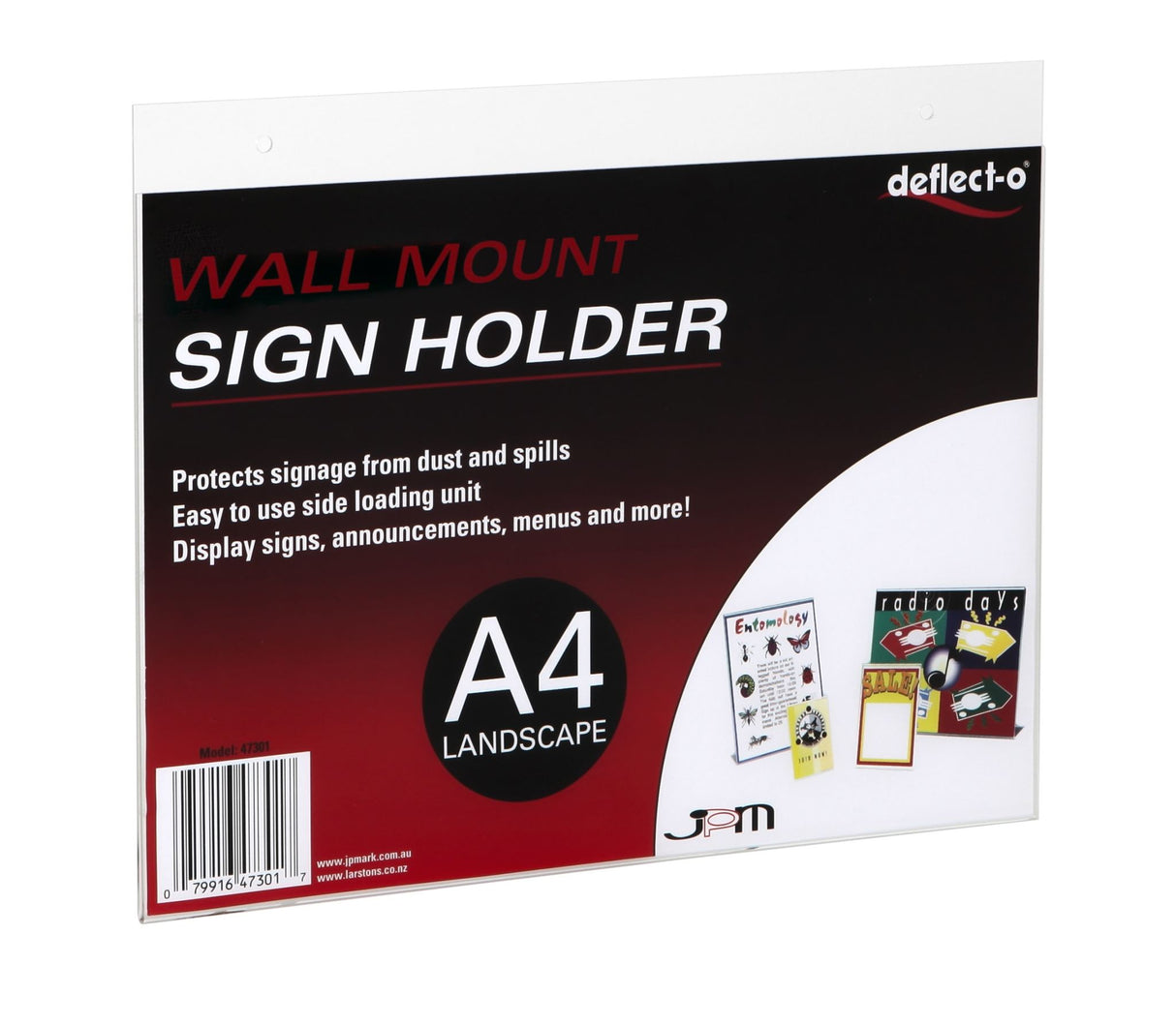 Deflecto Wall Mounted Sign Holder Landscape A4 (Each)