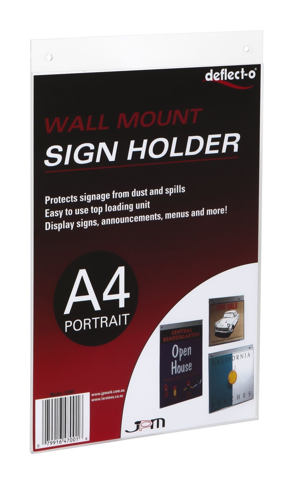 Deflecto Wall Mounted Sign Holder Portrait A4 (Each)
