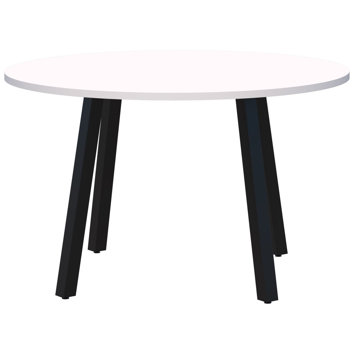Modella II Round Meeting Table - Snow Velvet/Black 1500mm