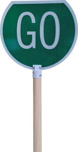 Traffic Control Sign - Stop/Go Paddle W450mm x H390mm (Double Sided)