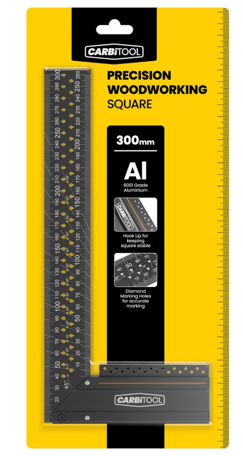 Carbitool Precision Woodworking Square 300mm (Each)