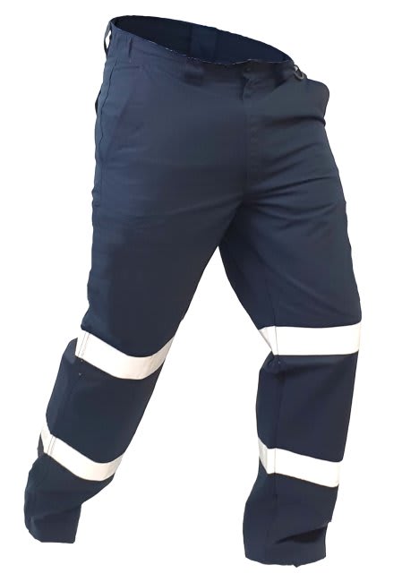 Esko Caution Taped Polycotton Cargo Trouser - Navy - 92