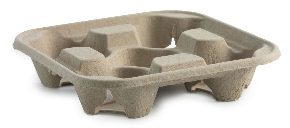 BioPak Recycled Paper 4 BioCup holder Carry Tray 75 (Pack)