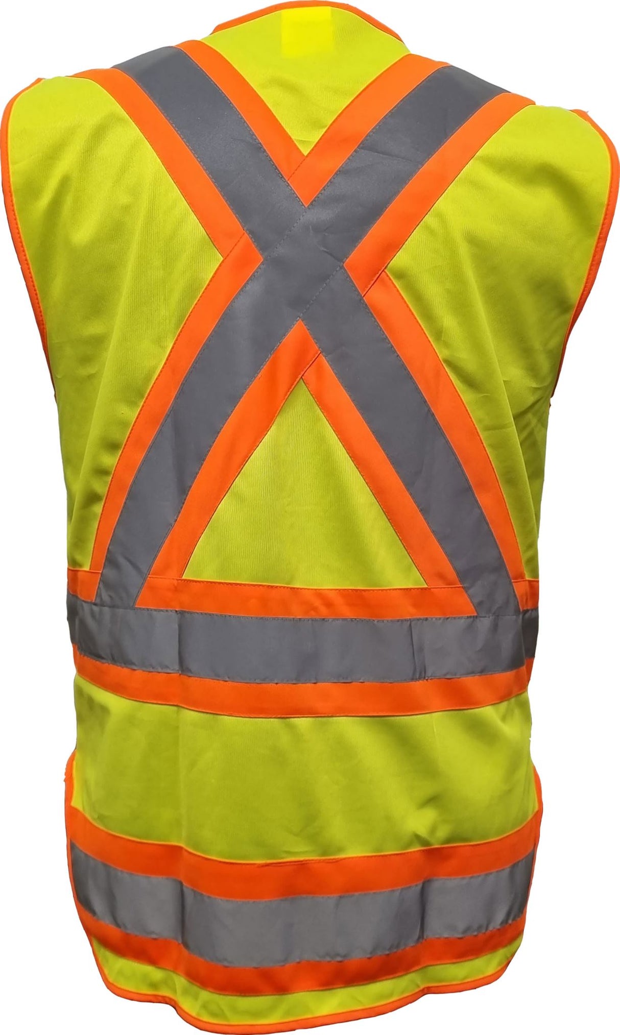 Caution D/N Contrast Safety Vest - Fluro Yel/Or - XL