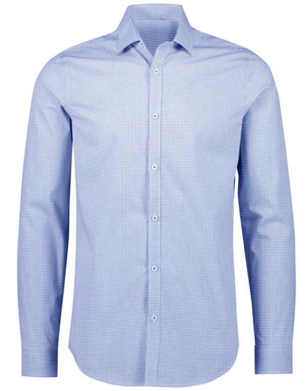 Mens Bristol Tailored Long Sleeve Shirt, S339ML - White/Navy - L