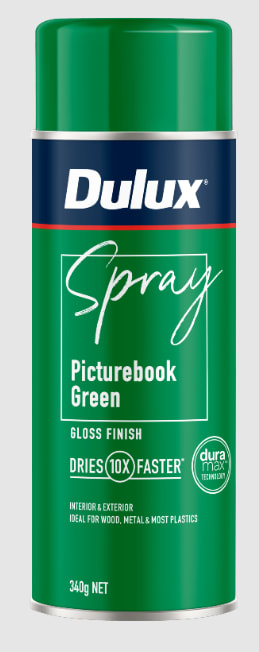 Dulux Gloss Picturebook Green Spray Paint 340g Each