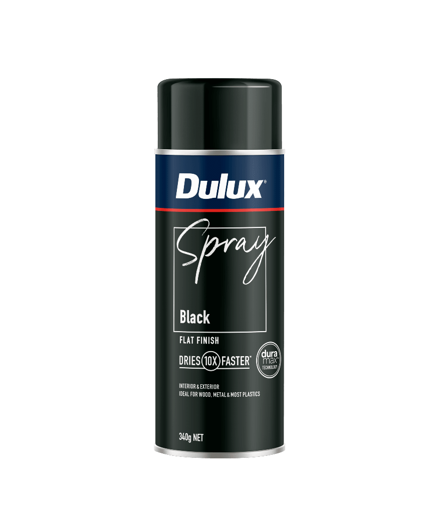 Dulux Flat Black Spray Paint 340g Each