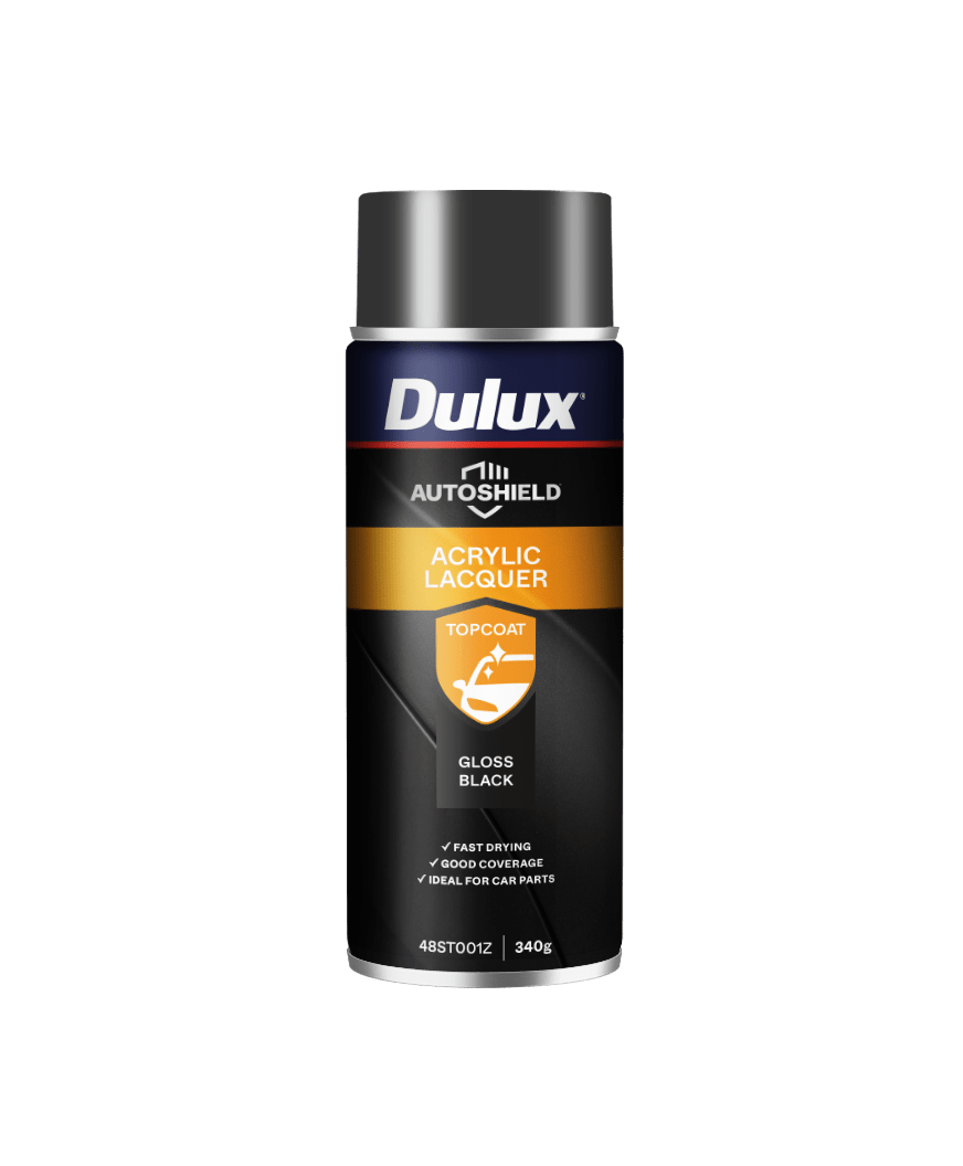Dulux Gloss Acrylic Lacquer Black Spray Paint 340g Each