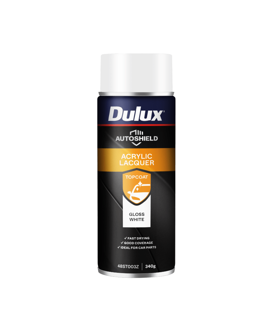 Dulux Gloss Acrylic Lacquer White Spray Paint 340g Each