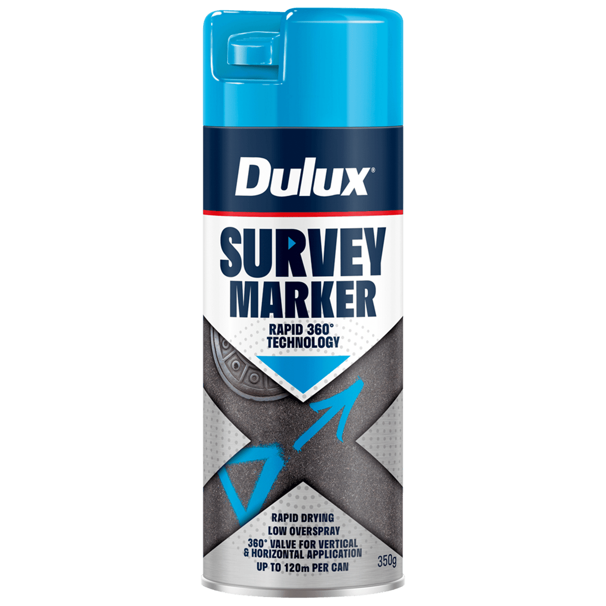 Dulux Survey Marker Blue Spray Paint 350g Each