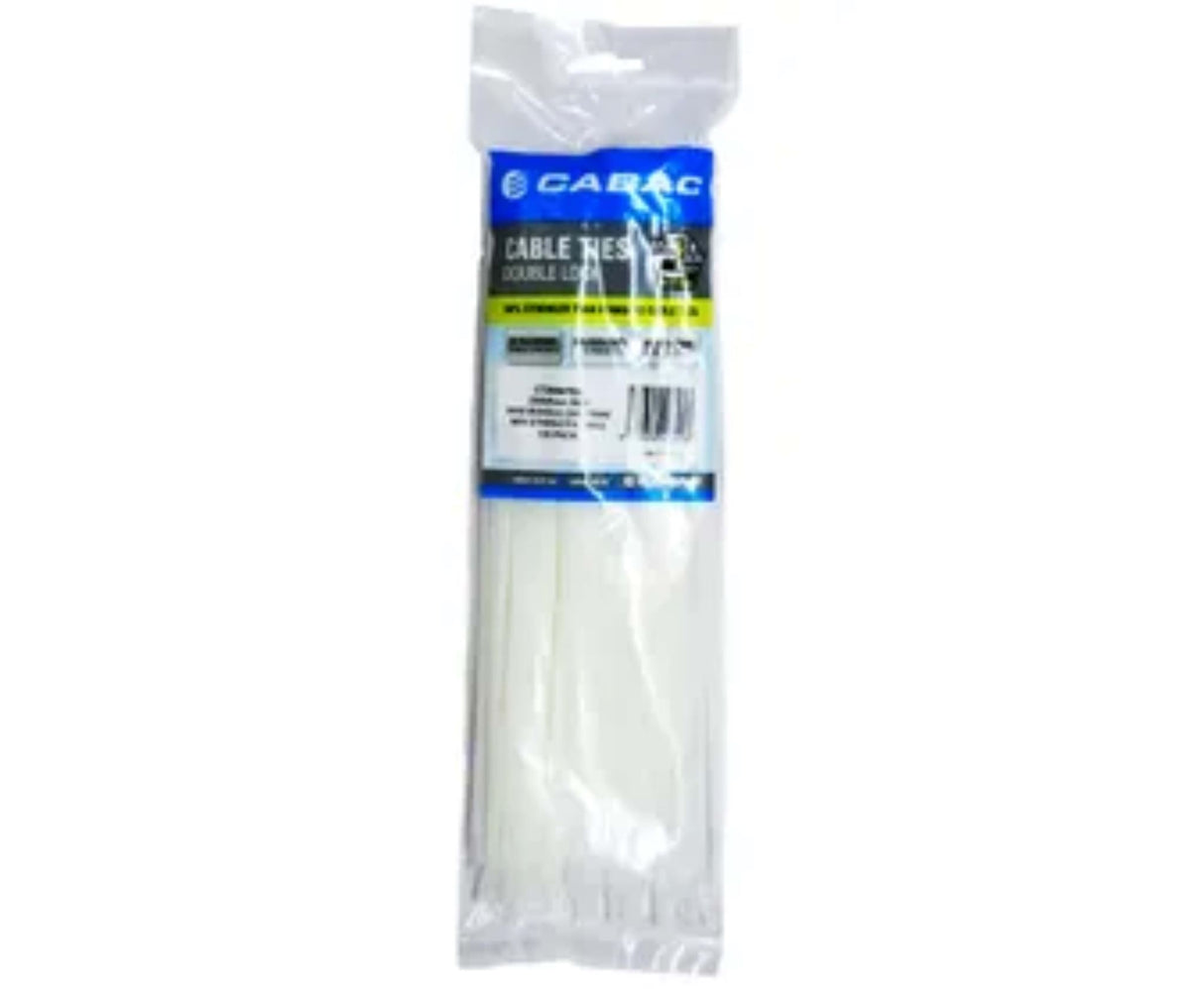 Cabac Nylon 66 Natural Double Lock Cable Tie 280 x 4.3mm 100 (Pack)