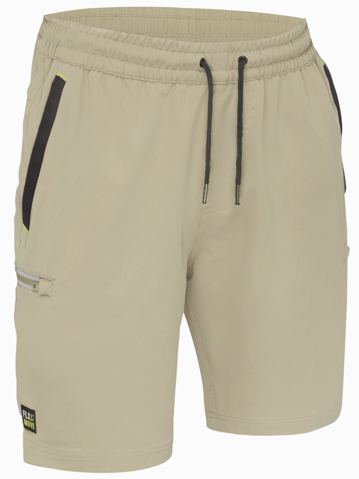 Bisley Flx & Move Elastic Waist Shorts, BSHC1333 - Stone - 107