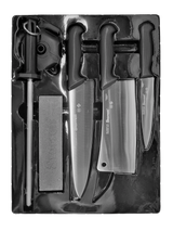 Starrett 6pce Professional Chefs Knife Set - Black