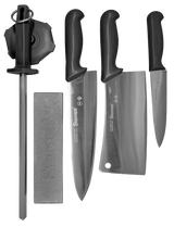 Starrett 6pce Professional Chefs Knife Set - Black