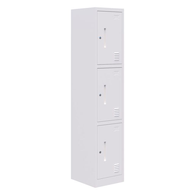 Fortis 3 Door Steel Locker White Latch Lock