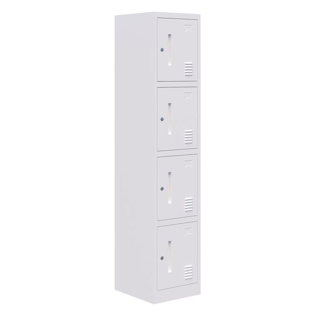 Fortis 4 Door Steel Locker White Key Lock