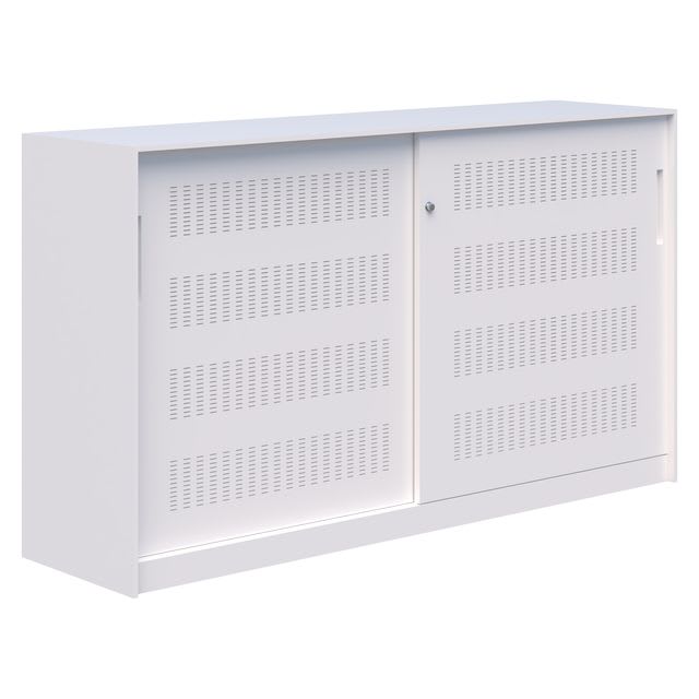 FortisSteel Sliding Door Cabinet White Key Lock 1200H x 1800W x 450D