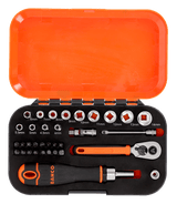 Bahco Socket with Ratchet Bit 1/4" 34 piece (Set)
