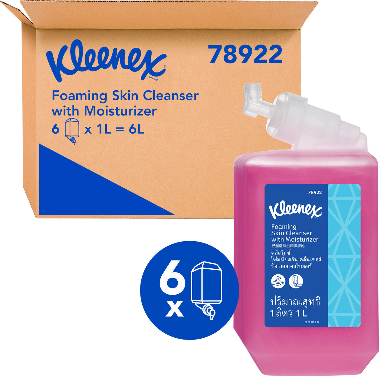 Kleenex Foam Skin Cleanser with Moisturisers 1 Litre 6 (Carton)