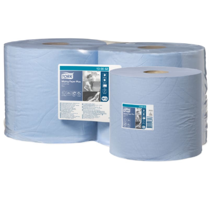 Tork W1,2 Wiping Paper Plus Combi Roll Blue 23cm x 255m 2 Rolls